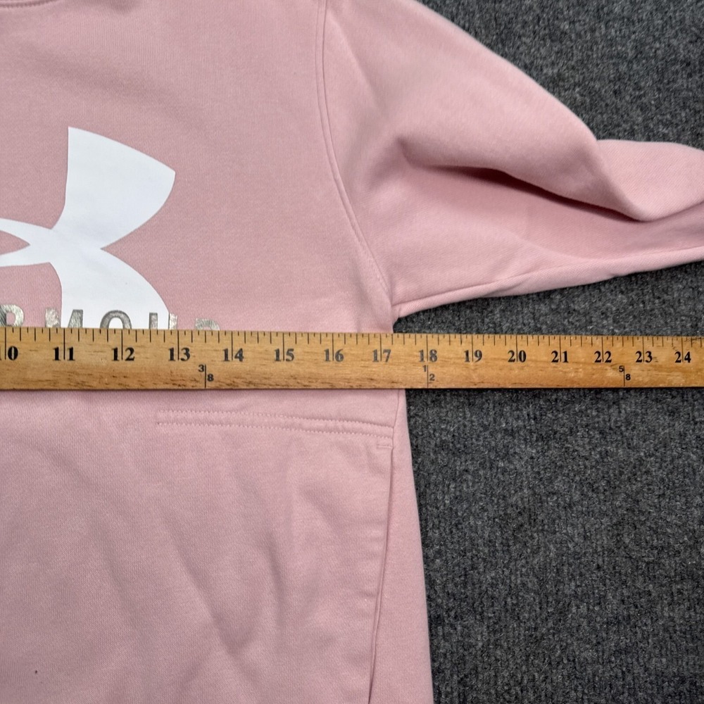 Under Armour Hoodie Womens Size XS Pink High Neck Pullover Sweatshirt Loose Fit - Picture 10 of 12
